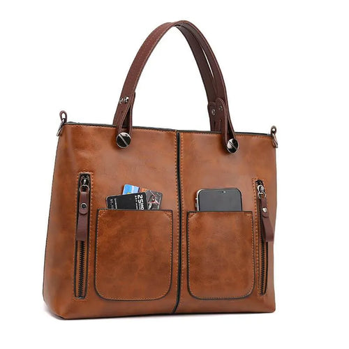 Genuine Leather Shoulder Bag – Adjustable Strap
