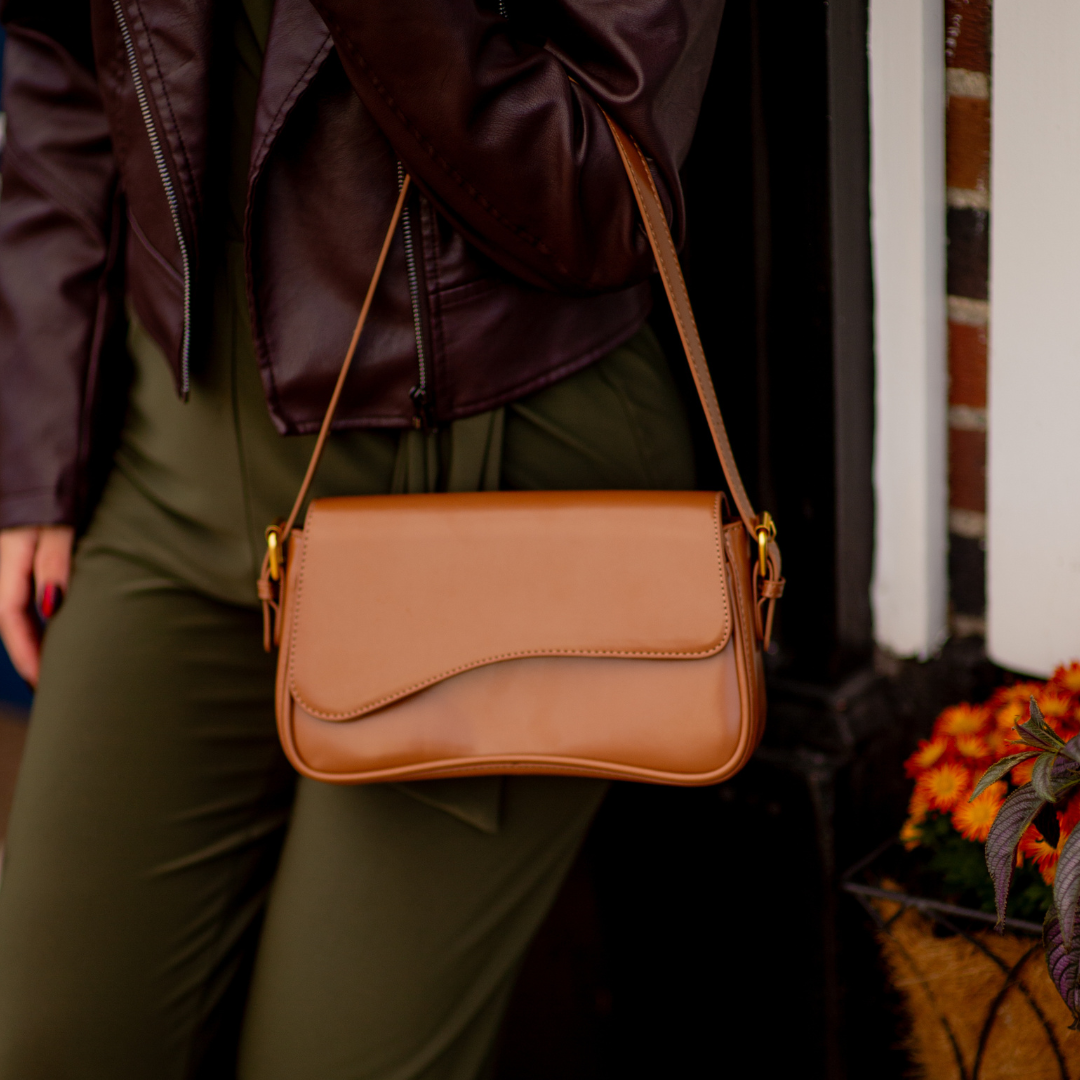 Genuine Leather Shoulder Bag – Adjustable Strap