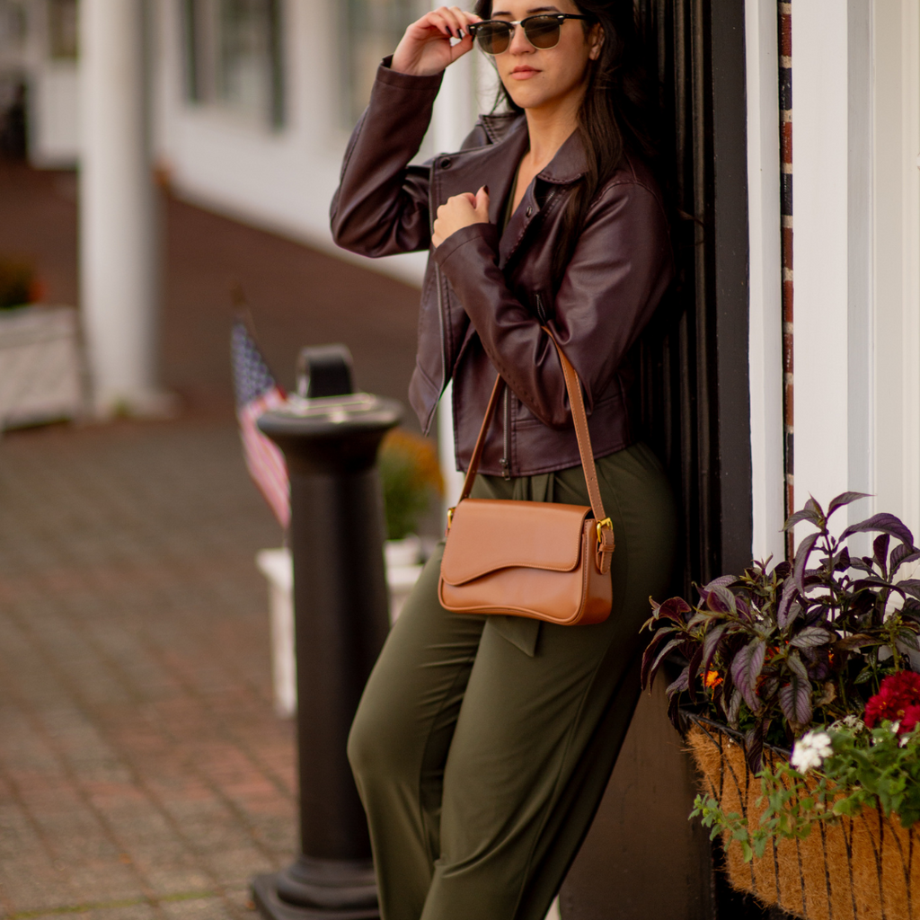 Genuine Leather Shoulder Bag – Adjustable Strap