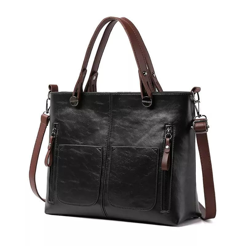 Genuine Leather Shoulder Bag – Adjustable Strap