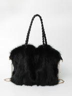 Plush Shoulder Tote Bag – Soft Velvet Finish