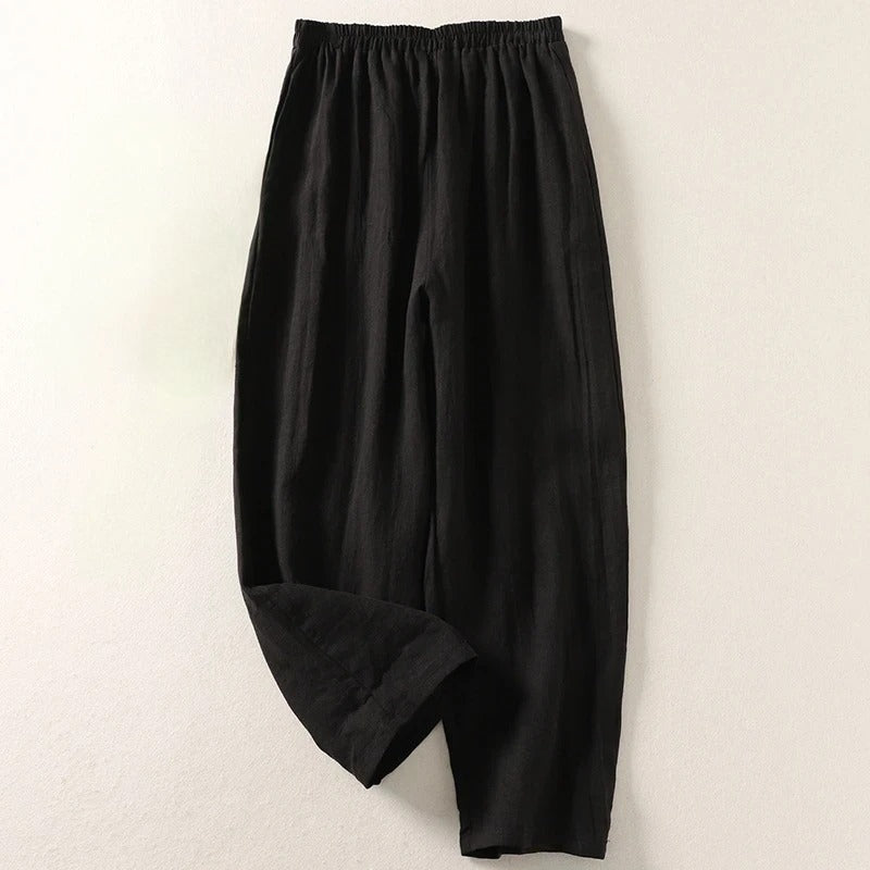 Amalia | Women's Flowing Cotton and Linen Trousers-Modylol