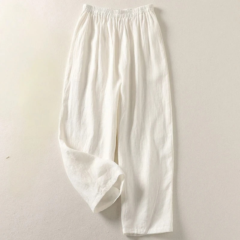 Amalia | Women's Flowing Cotton and Linen Trousers-Modylol
