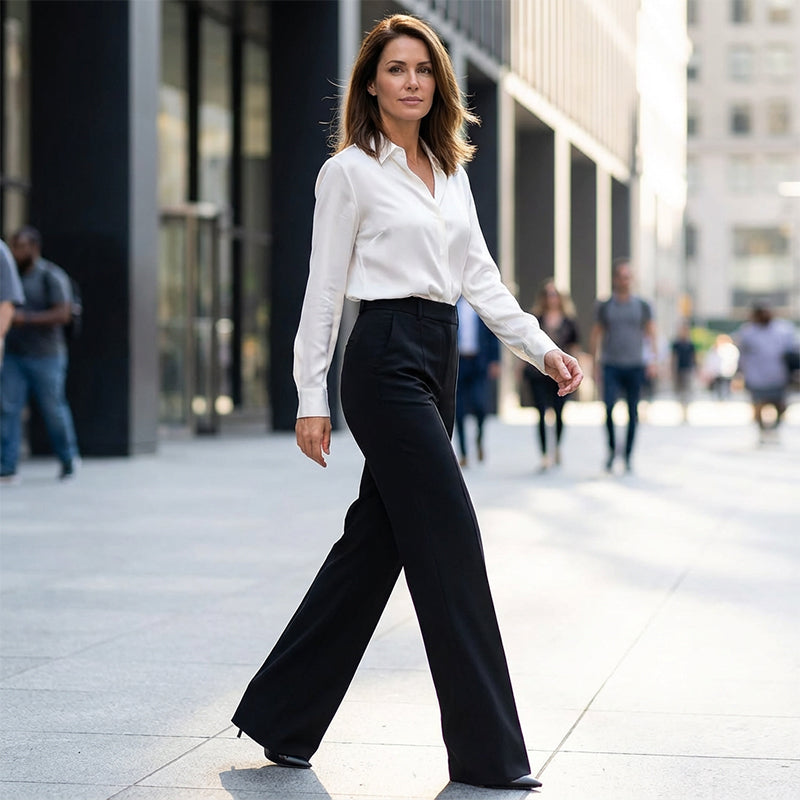 Amara | Women's High-Waisted Trousers-Modylol
