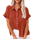 Audrine | Women's Comfy Casual Button-Up Blouse-Modylol