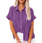 Audrine | Women's Comfy Casual Button-Up Blouse-Modylol