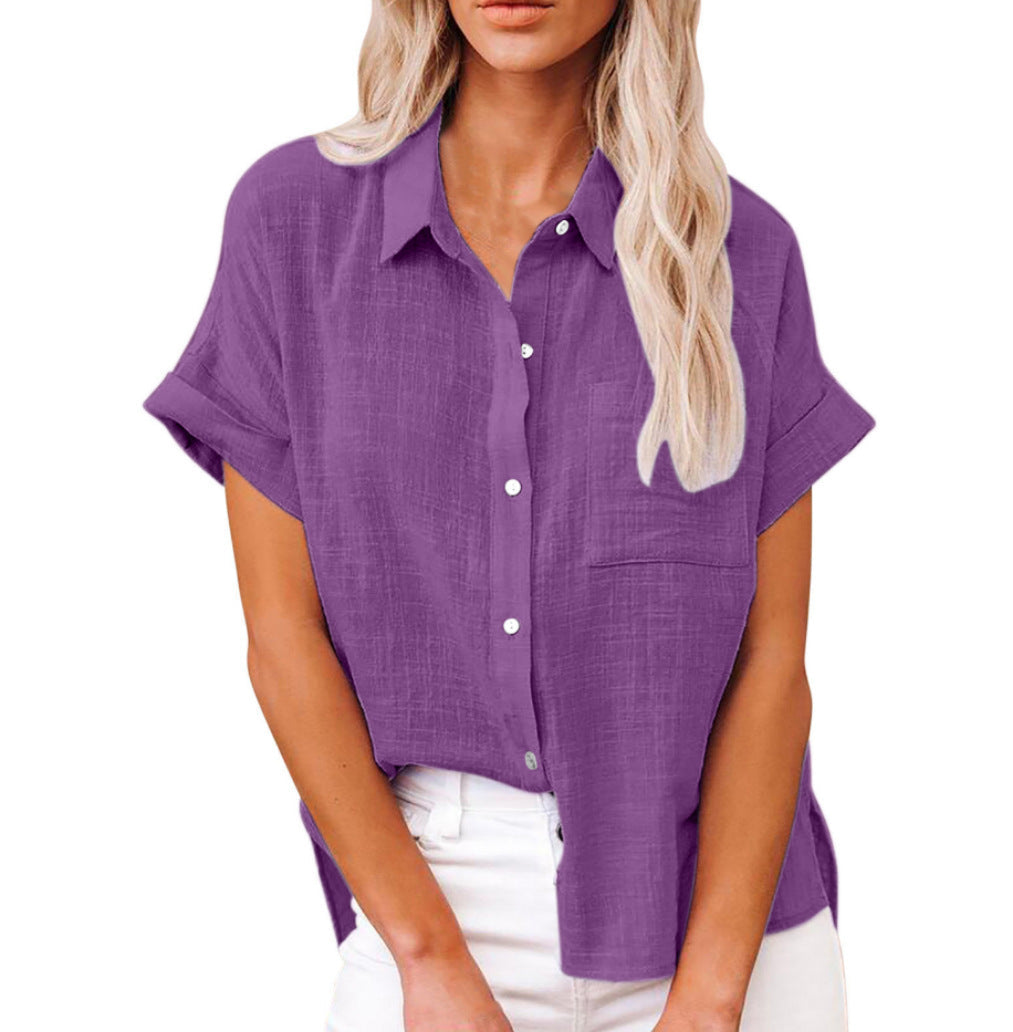 Audrine | Women's Comfy Casual Button-Up Blouse-Modylol