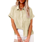 Audrine | Women's Comfy Casual Button-Up Blouse-Modylol