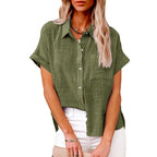 Audrine | Women's Comfy Casual Button-Up Blouse-Modylol