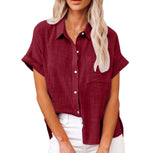Audrine | Women's Comfy Casual Button-Up Blouse-Modylol
