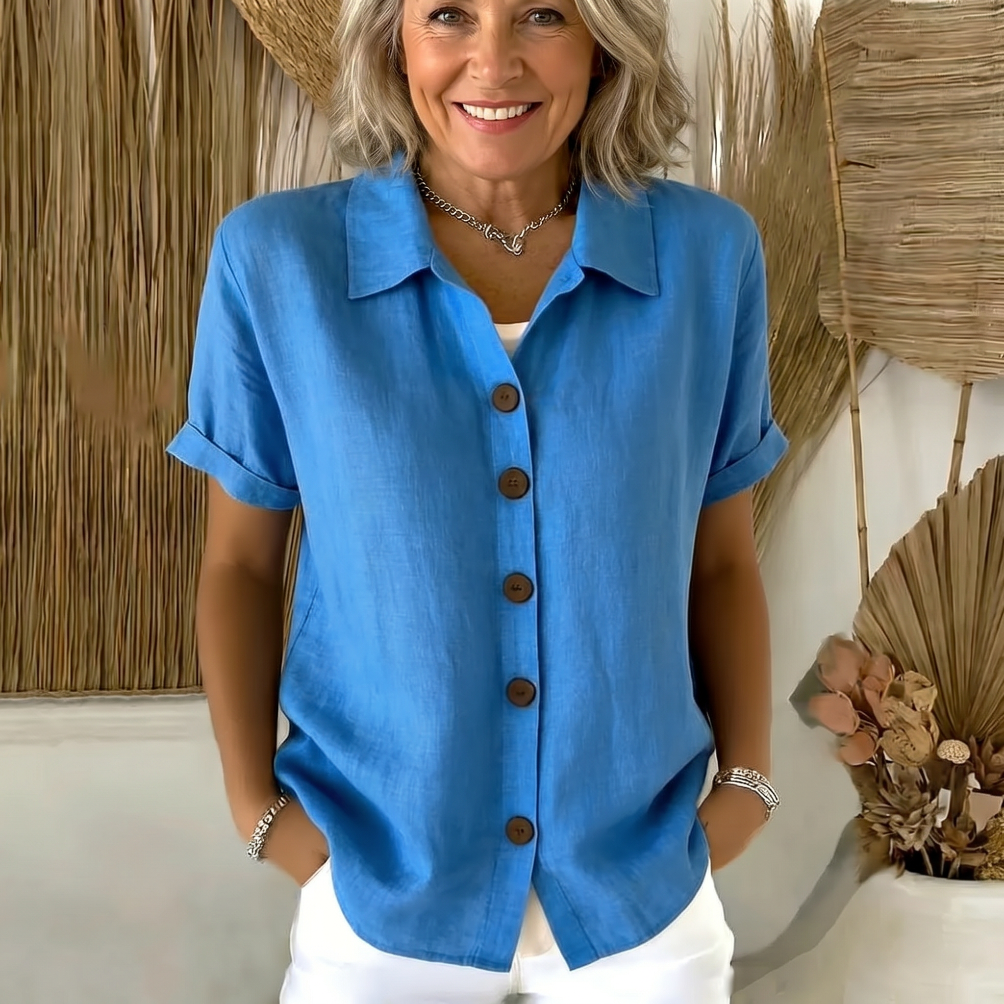 Emma | Women's Button Front Blouse-Modylol