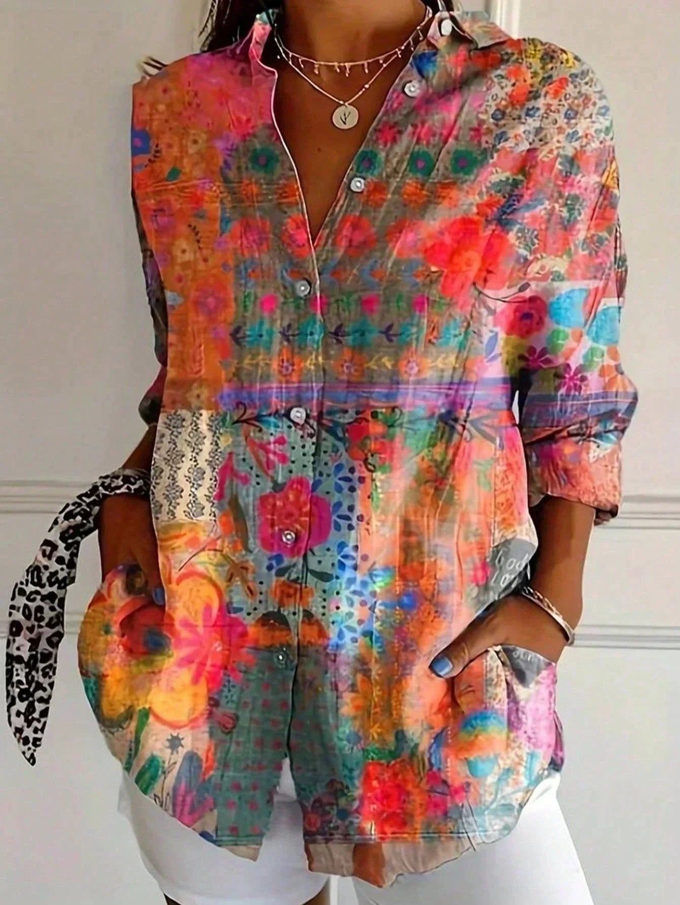 Harper | Women's Colourful Print Blouse-Modylol