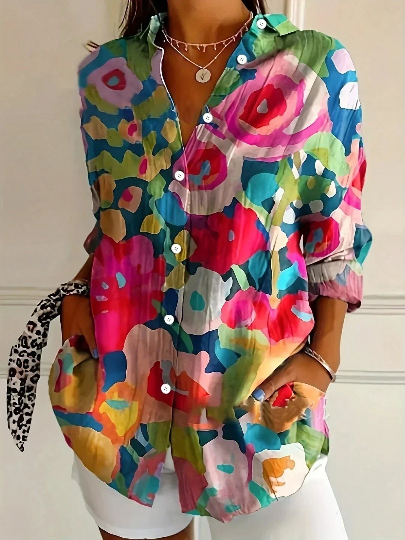 Harper | Women's Colourful Print Blouse-Modylol
