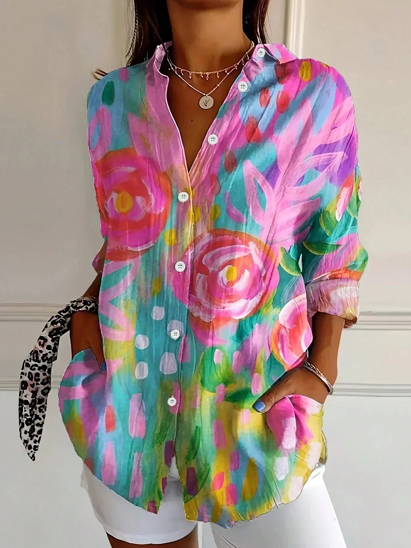 Harper | Women's Colourful Print Blouse-Modylol