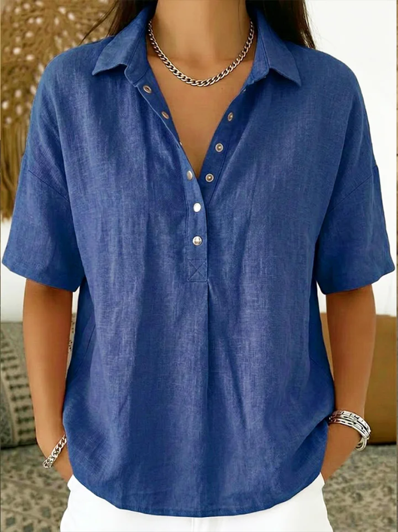 Helena | Women's Elegant Lightweight Linen Blouse-Modylol