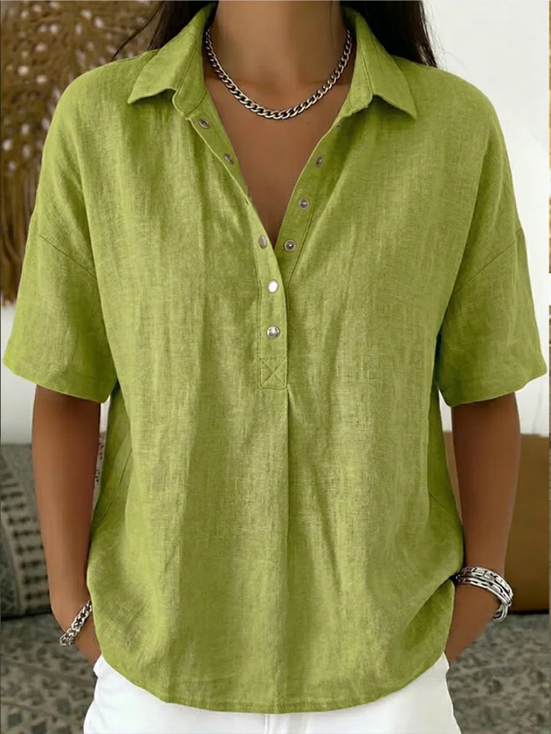 Helena | Women's Elegant Lightweight Linen Blouse-Modylol