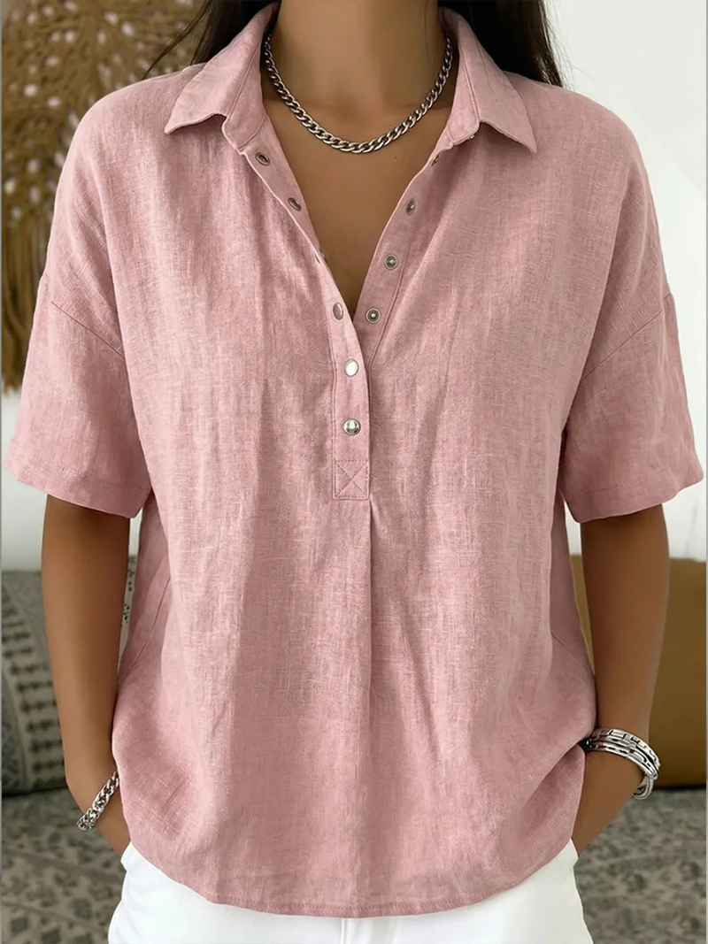 Helena | Women's Elegant Lightweight Linen Blouse-Modylol