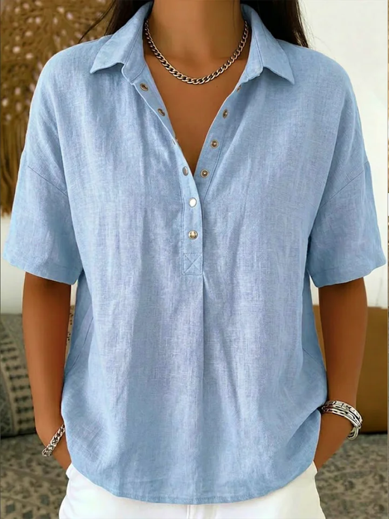 Helena | Women's Elegant Lightweight Linen Blouse-Modylol