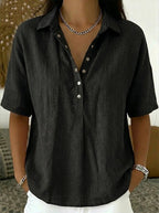 Helena | Women's Elegant Lightweight Linen Blouse-Modylol