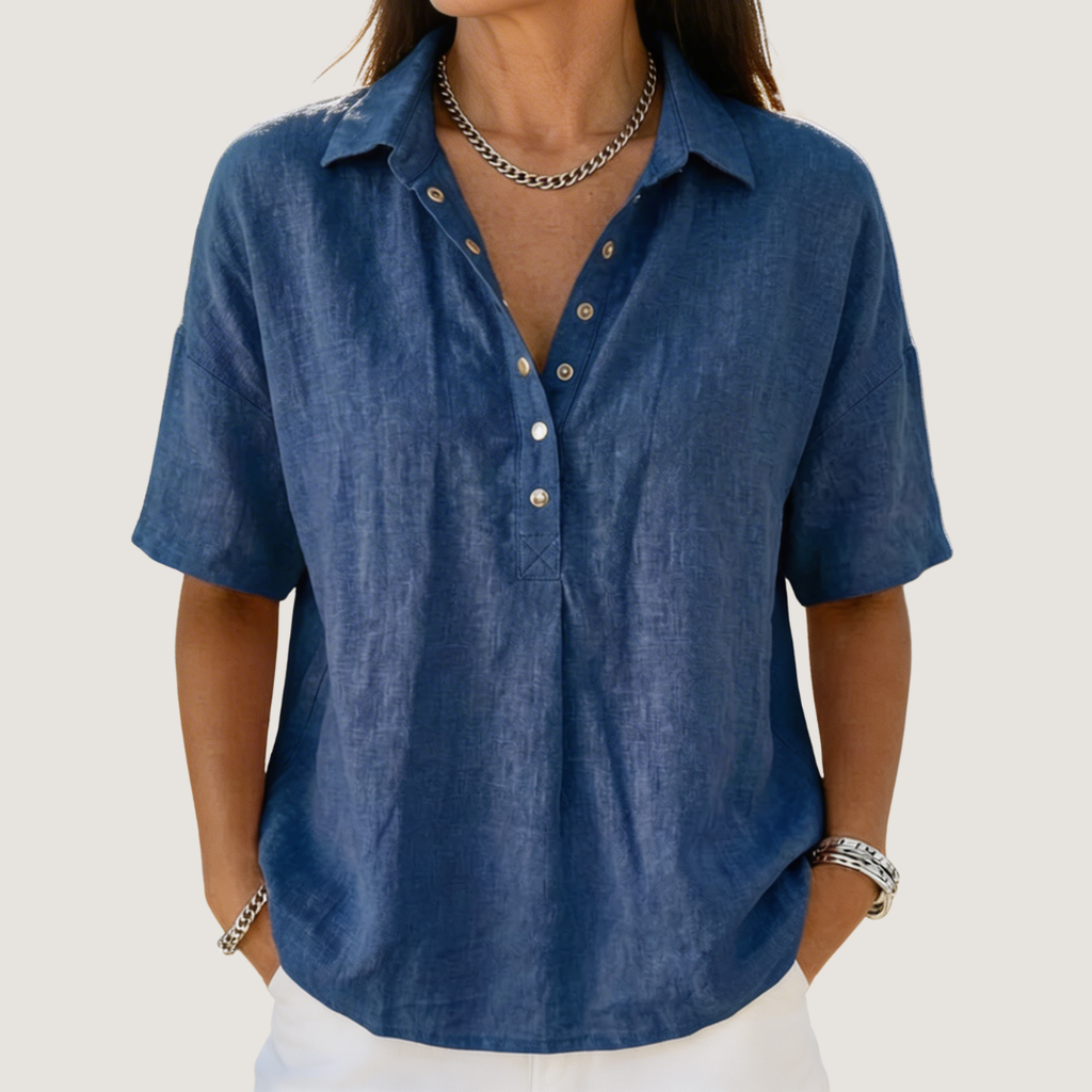 Helena | Women's Elegant Lightweight Linen Blouse-Modylol