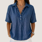 Helena | Women's Elegant Lightweight Linen Blouse-Modylol
