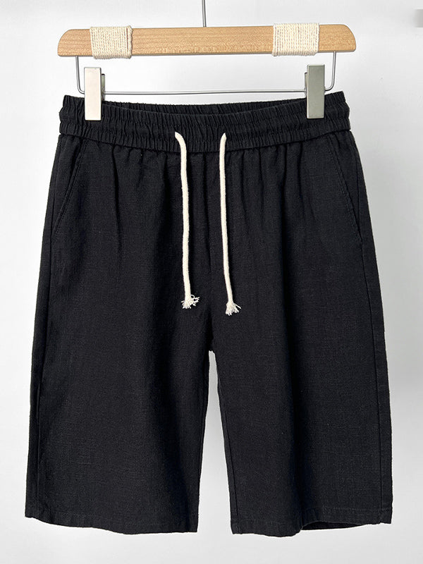 Men's Casual Cotton-Linen Blend Shorts-Modylol