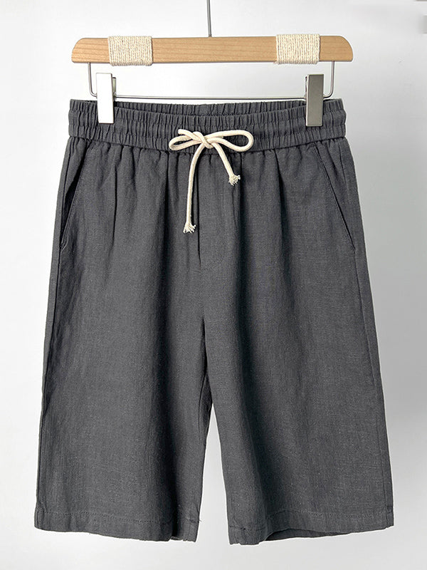 Men's Casual Cotton-Linen Blend Shorts-Modylol