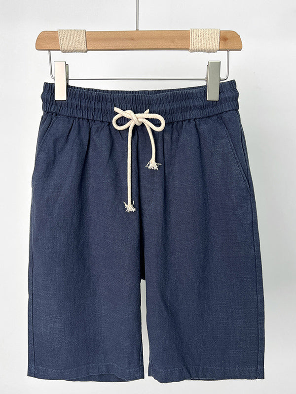 Men's Casual Cotton-Linen Blend Shorts-Modylol