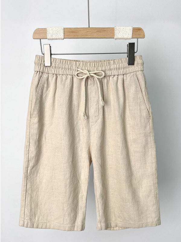 Men's Casual Cotton-Linen Blend Shorts-Modylol