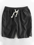 Men's Casual Drawstring Cotton-Linen Blend Shorts-Modylol