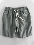 Men's Casual Drawstring Cotton-Linen Blend Shorts-Modylol