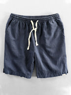 Men's Casual Drawstring Cotton-Linen Blend Shorts-Modylol