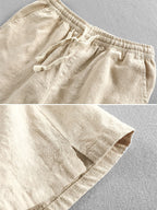 Men's Casual Drawstring Cotton-Linen Blend Shorts-Modylol