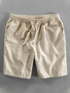Men's Casual Drawstring Cotton-Linen Blend Shorts-Modylol