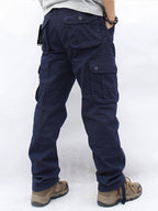 Men's Casual Straight Cargo Pants with 6 Pockets-Modylol