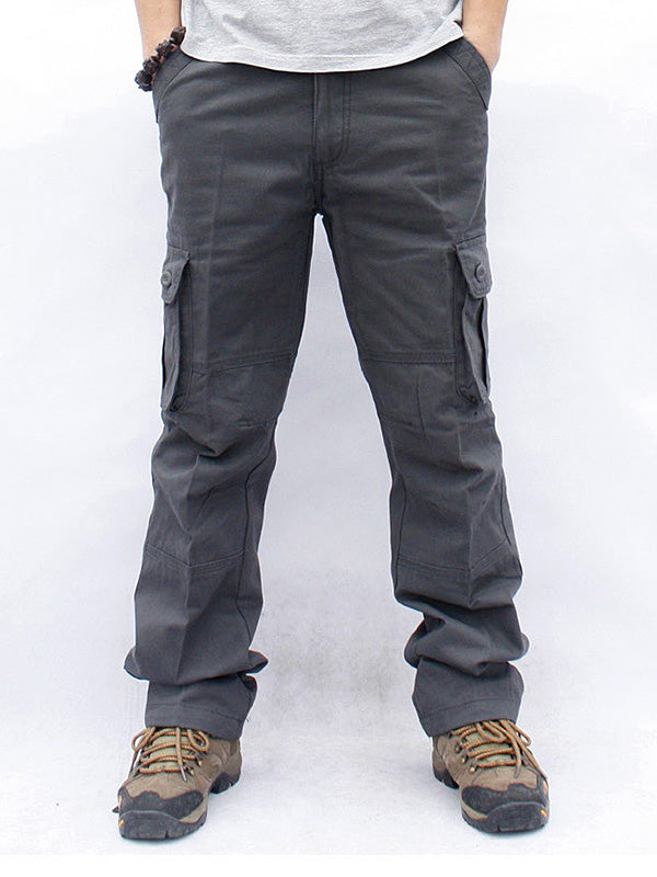 Men's Casual Straight Cargo Pants with 6 Pockets-Modylol