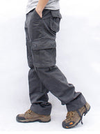 Men's Casual Straight Cargo Pants with 6 Pockets-Modylol
