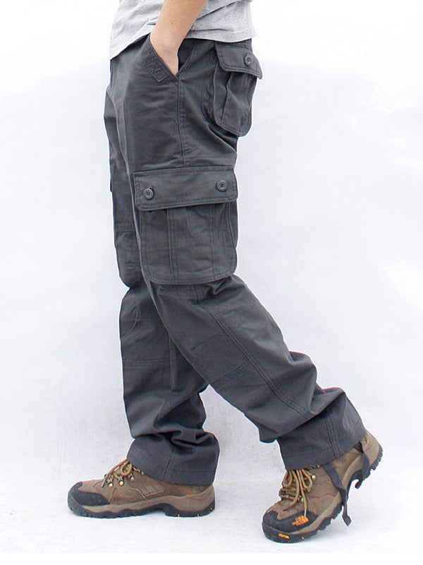 Men's Casual Straight Cargo Pants with 6 Pockets-Modylol