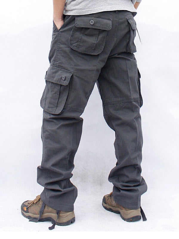 Men's Casual Straight Cargo Pants with 6 Pockets-Modylol
