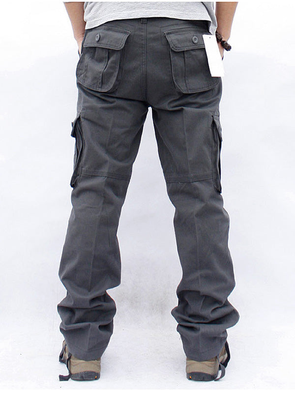 Men's Casual Straight Cargo Pants with 6 Pockets-Modylol