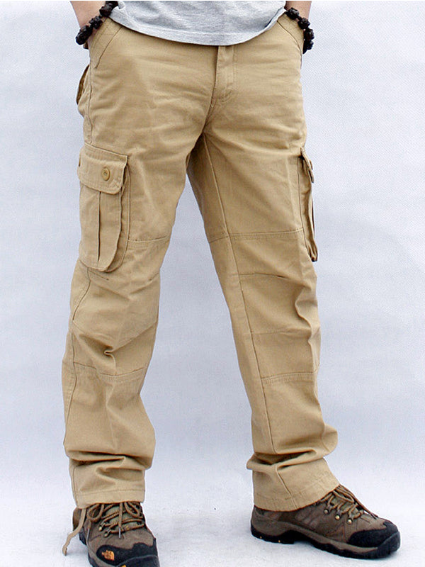 Men's Casual Straight Cargo Pants with 6 Pockets-Modylol