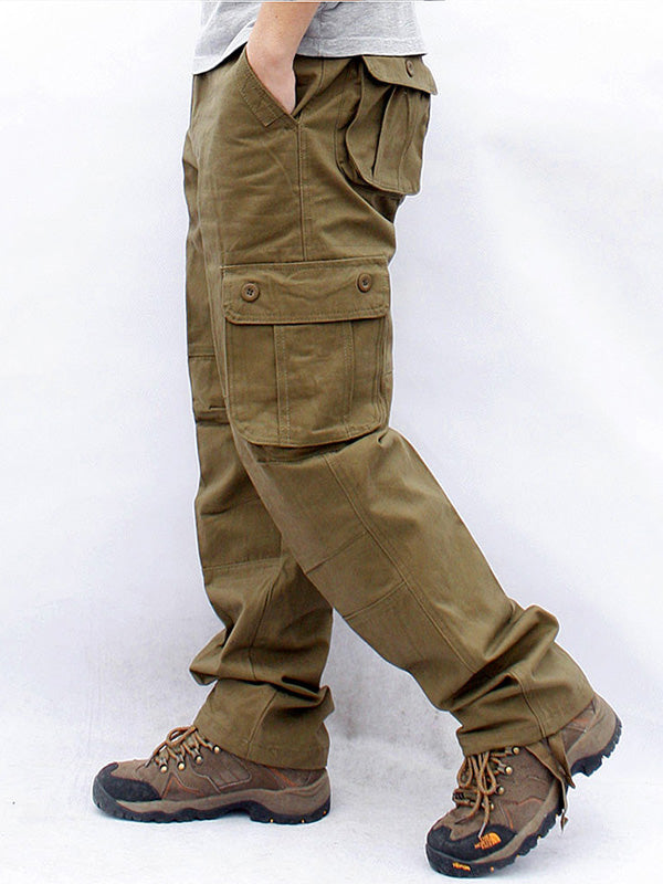 Men's Casual Straight Cargo Pants with 6 Pockets-Modylol