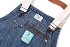 Men's Distressed Denim Multi-Pocket Overalls with Suspenders-Modylol