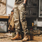 Men's Loose Fit Cargo Pants with Zip and Snap Closure-Modylol