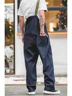 Men's Navy Retro Style Deck Overalls-Modylol