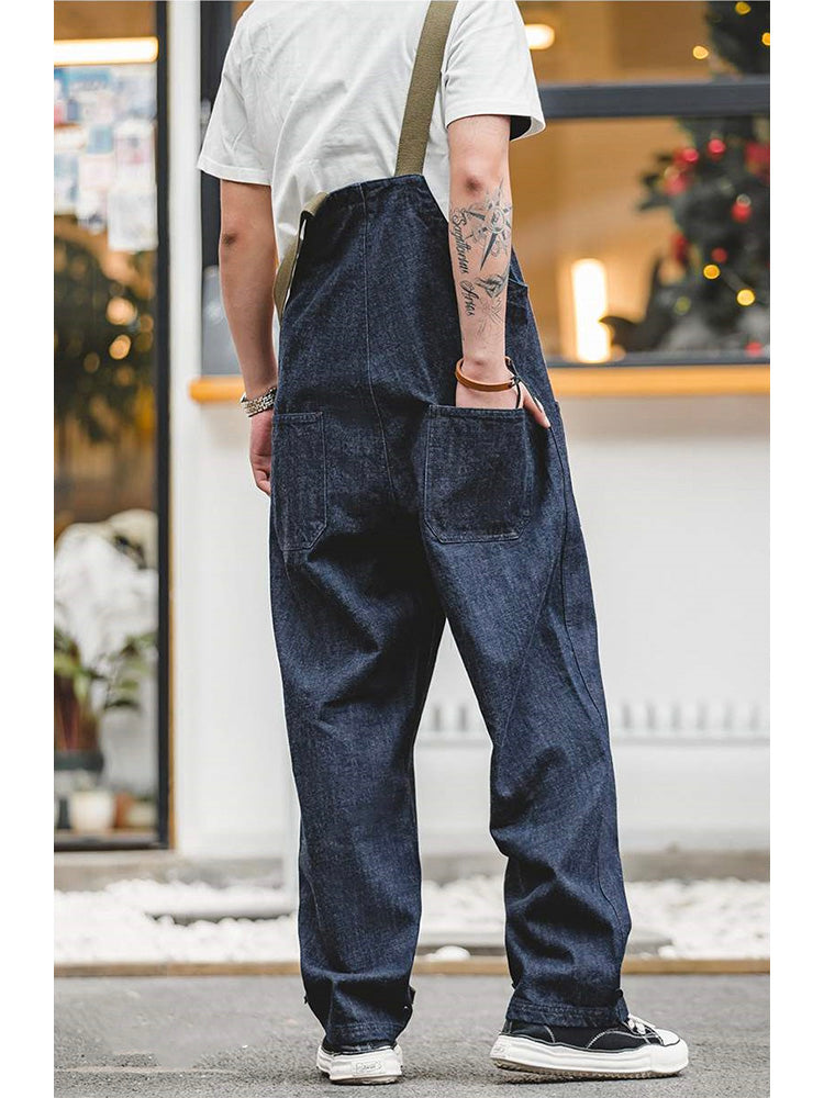 Men's Navy Retro Style Deck Overalls-Modylol