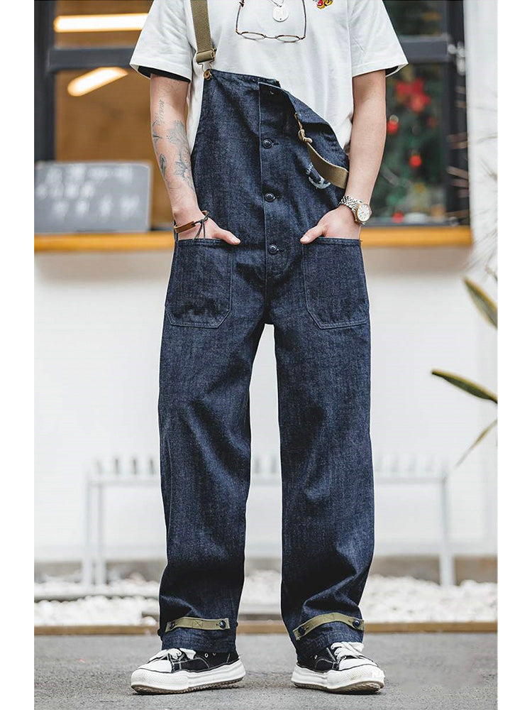 Men's Navy Retro Style Deck Overalls-Modylol