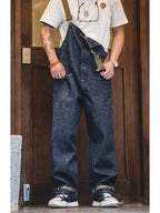 Men's Navy Retro Style Deck Overalls-Modylol