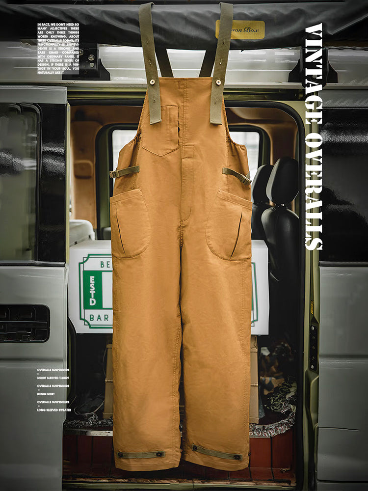 Men's Relaxed Fit Stretch Overalls with Unique Pocket Design-Modylol