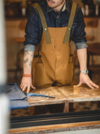 Men's Relaxed Fit Stretch Overalls with Unique Pocket Design-Modylol